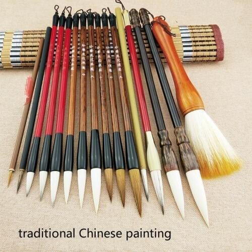 Chinese Paiting Set of Brush Pen for Beginner Students Artist Professional Tools /weasel Woolen Hair Calligraphy Brush Pen