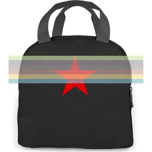 New Red Star Army REM R.E.M. Rock Music Legend Black To women men Portable insulated lunch bag adult