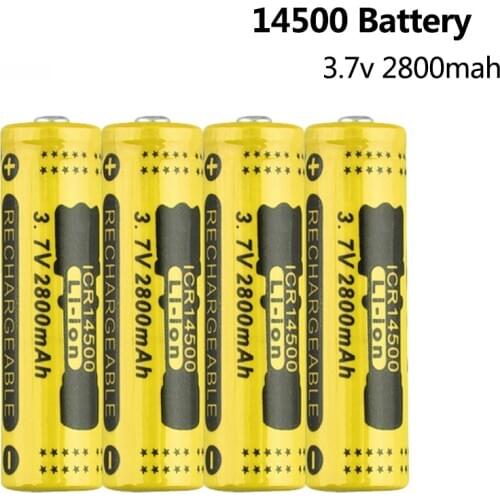4-20pcs 14500 Battery 3.7V 2300mah Li-ionRechargeable Battery AA ICR14500 for Led Flashlight Headlamps Mini Fan Toys Cells