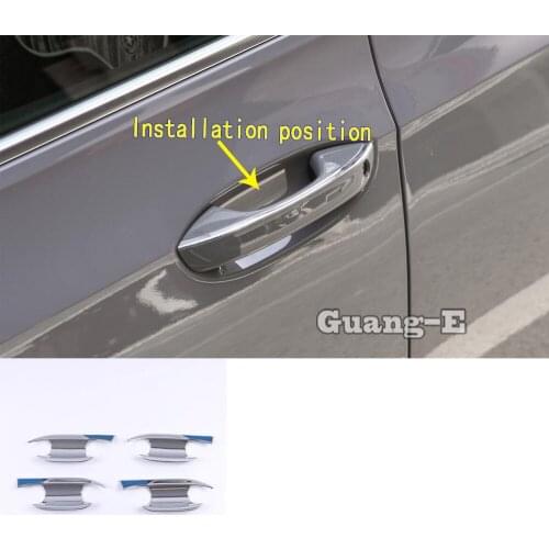 For VW Volkswagen Golf8 Golf 8 2019 2020 2021 Car Styling Cover Detector Trim ABS Chrome External Door Bowl Stick Frame Parts