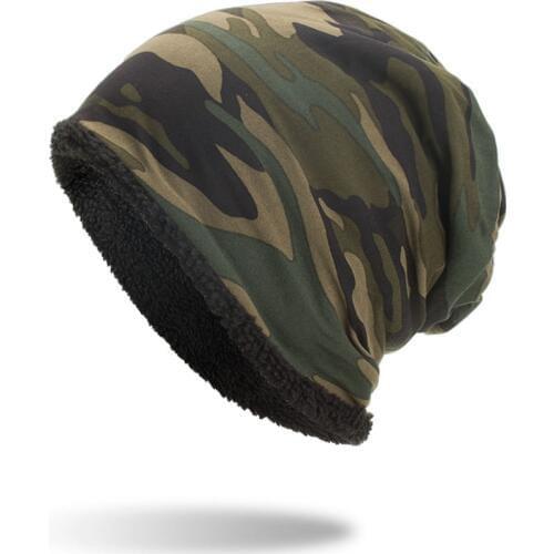 Autumn Winter Plus Velvet Thermal Thick Camouflage Cap Men Women Outdoor Riding Fishing Climbing Sport Warm Windproof Fleece Hat