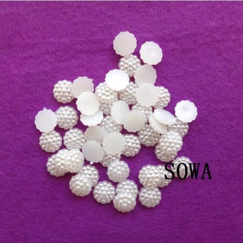 Size 10/12/16/22mm White Color Imitation Pearls Half Round Flatback Flower Buddha Head Beads For DIY Decoration Free Shipping