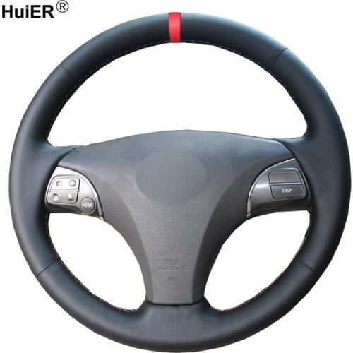 HuiER Hand Sewing Car Steering Wheel Cover Stuurhoes For Lexus ES240 ES250 ES300 ES350 2007-2012 Lexus GS350 GS450h GS460 2010