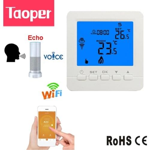 WiFi Echo Alexa Smart Thermostat Gas Boiler Water Heating Room Temperature Remote Control by Phone 3A 100-240VAC 0.5 Hysteresis