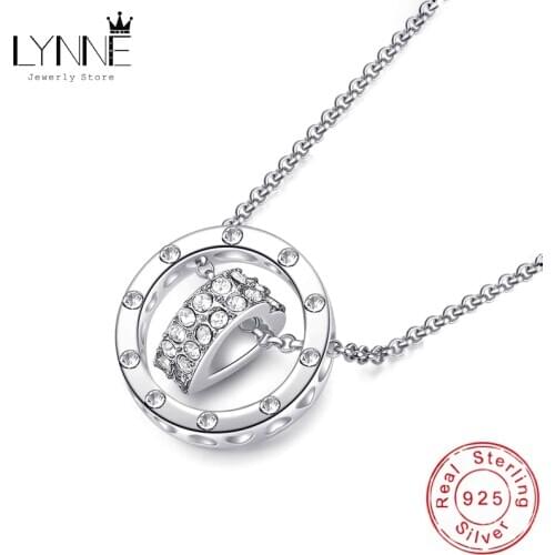 Hot Sale Fashion Round Love Heart Zircon Pendant Necklace 925 Sterling Silver Rose Gold Rhinestone Necklaces Women Jewelry Gift
