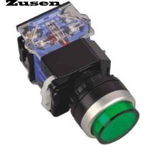 Zusen 22mm LA38-11GNZS high head plastic quick installation way push button switch on/off 1NO1NC