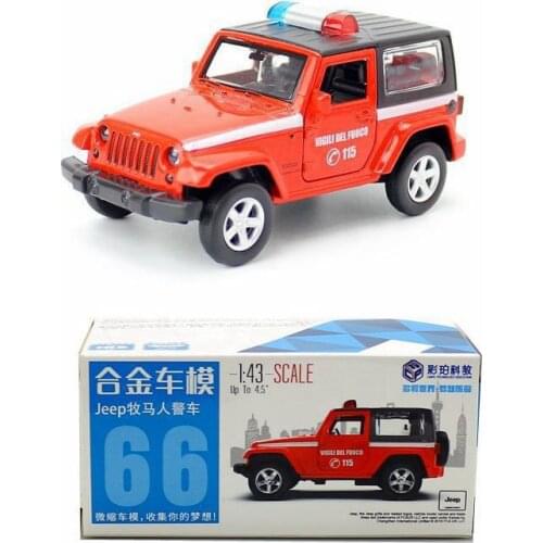 1:42 Scale Pull-back car Wrangler Police-Car Alloy Diecast Metal Model Car For Collection Friend Children Gift