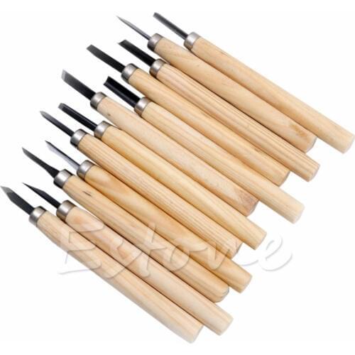 12pcs Professional Wood Carving Chisel Couteau Tool Set Gouges du Bois