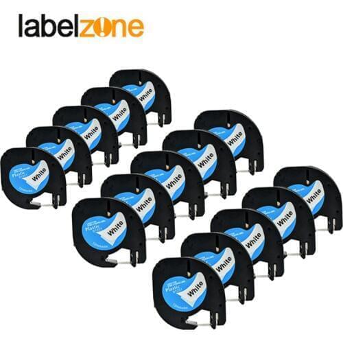 15pcs Compatible DYMO Letra Tag 91201 LT 91201 Labelmaker Tapes LT91201 Plastic Tapes