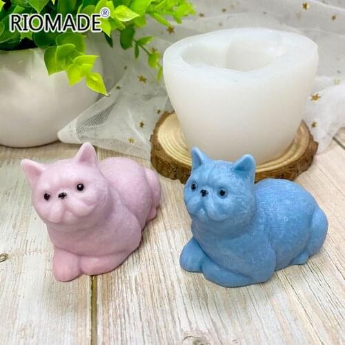 3D Cat Candle Silicone Molds Simulation Animal Clay Soap Mold DIY Fondant Cake Decorating Tools Baking Candy Chocolate Moulds