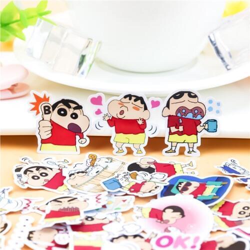 40pcs Self-made Nowara Shnnosuke Stickers for phone car Label Decorative Stationery Stickers Scrapbooking DIY Diary Album toy