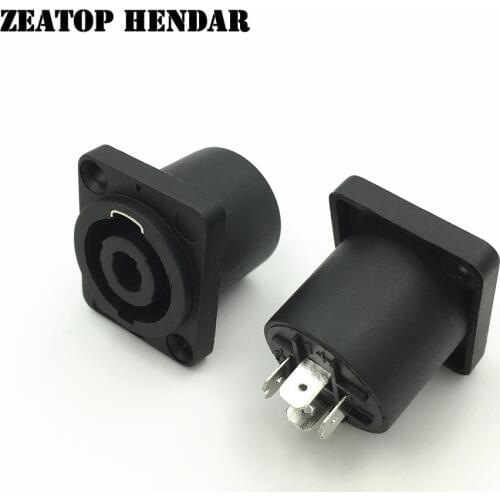 50Pcs Square Powercon Socket Black Speakon Adapter 4 Pin Female Jack Compatible Audio Cable Connector