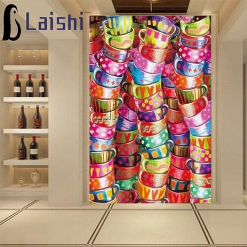 5D Diy Diamond Painting Full Square Round drill Colored cups Diamond Embroidery Pictures of Rhinestones Mosaic Home Decoration