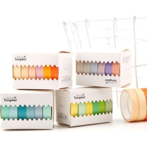 6pcs/lot Fall Rainbow Masking Washi Tape Set Crafts and Scrapbooking Paper Decor Japanese Stationery Office Supplies