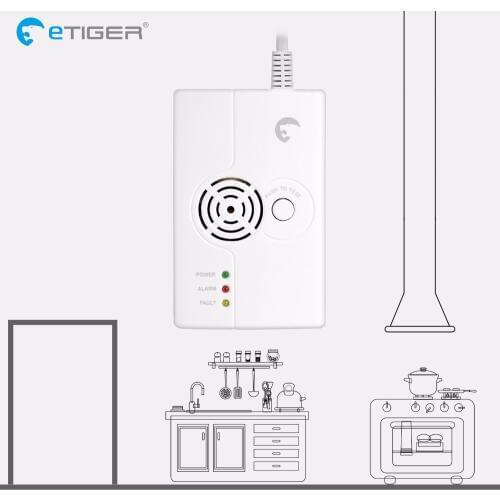 ETIGER ES-D6A Wireless Combustible Gas Detector is compatible with every eTIGER Secual system Home Security