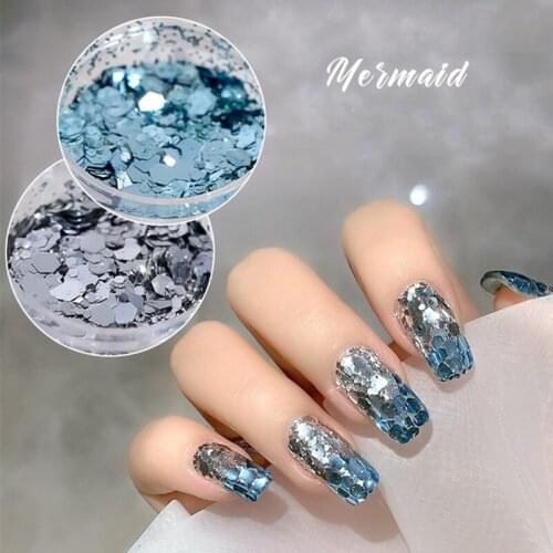 Nail Mermaid Glitter Hexagon Chameleon Sparkle Spangle Nail Art Sequin Paillette Polish Flake Manicure Decoration 1g