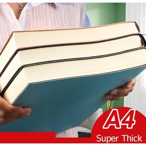 A4 Super Thick Notepad Students Cute Notebook Retro Colors Creativity Stationery 416 Pages Pu Cover Notebook School Supplies Art