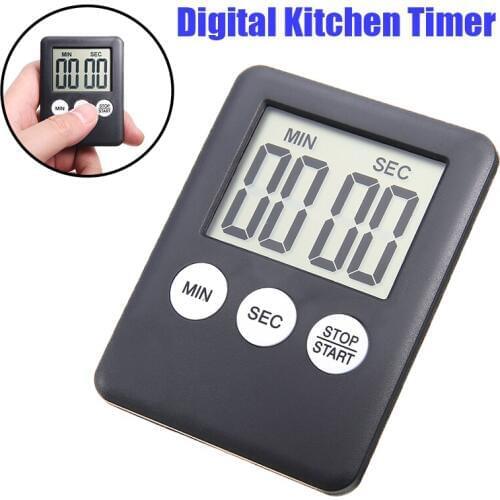 New Black LED Display Digital Timer Magnetic Pocket Cooking Kitchen Timer Electronic Countdown Counter Alarm For Cooking Baking