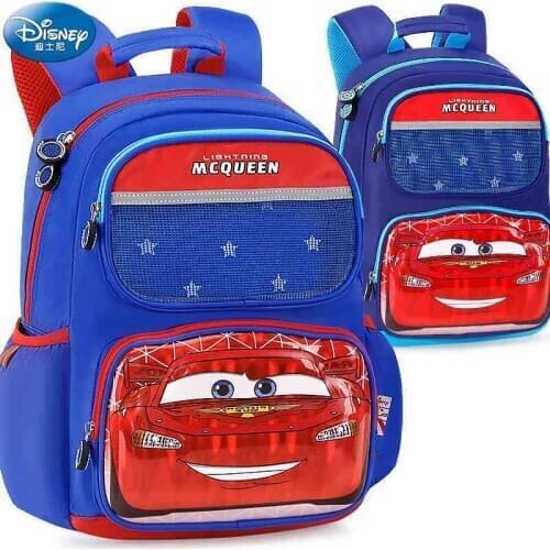 Disney LIGHTING MCQUEEN School Bags for Boys Primary Student shoulder Backpack Car Bag Gift Super Light Large Capacity Mochilars