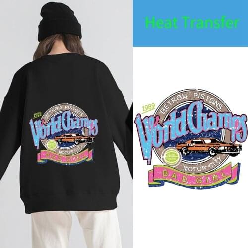 European and American style street fashion car patch badges for iron on clothes heat transfer stickers For mens T-shirt DIY