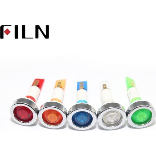 FILN 10mm diameter red green blue plastic 12v 220v pilot lamp signal indicator light