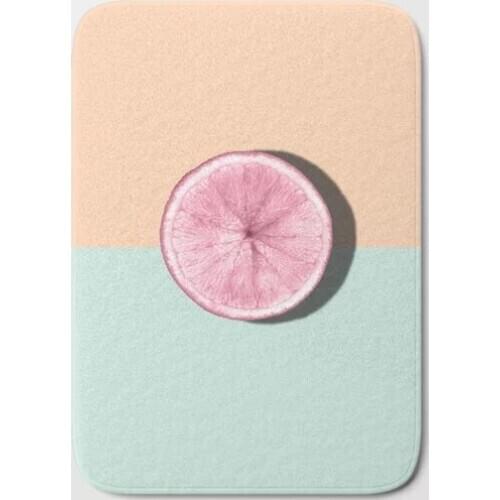 HOT Bathroom Rugs Citrus Bath Mat Flannel Absorbent Non Slip Doormat for Entrance Door Bathroom Carpet