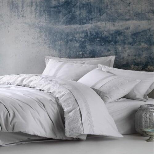 Cotton Box Brode Ranforce Double Duvet Cover Set - Elba 100% Cotton