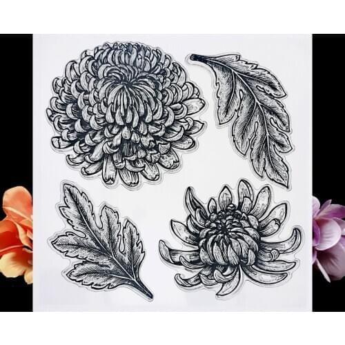 Chrysanthemum Transparent Clear Silicone Stamps For DIY Scrapbooking/Sentiment Rubber Stamp Photo Album Decorative Card Making