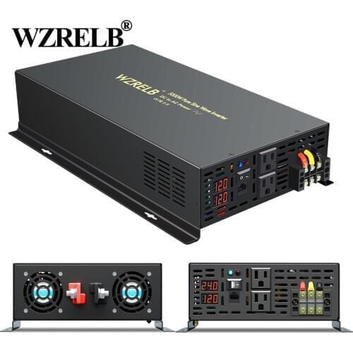 Pure Sine Wave Inverter Power 5000W Solar Panel Inverter 12V/24V/48V/96V/110V DC to AC 110V/120V/220V/230V/240V Wired Controller