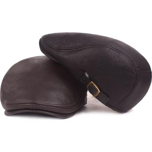 Cap Male Leather New Autumn Outdoor Sports Cotton Berets Caps for Men Casual Peaked Caps Winter Hat Berets Hats Casquette Cap