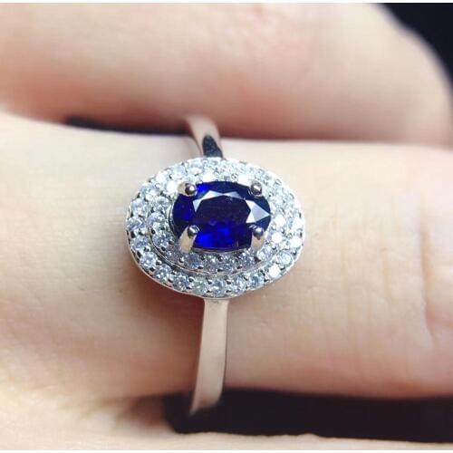 Classic ring, natural sapphire ring, 925 Sterling silver, simple and delicate, ladys ring