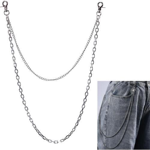 Street Ring Pendant Key Chain Metal Beads Wallet Chain Rock HipHop Punk Hook Biker Trousers Pant Waist Link Belt Jewelry