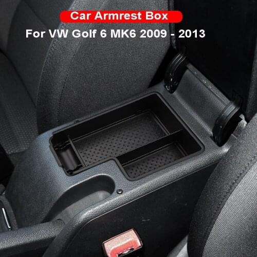 For VW Golf 6 MK6 2009 2010 2011 2012 2013 Armrest Box Central Store Content Box Cup Holder Interior Car-styling Accessories