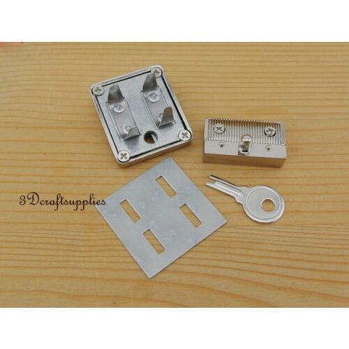 Purse lock wallet Thumb latch tongue clasp silver 45 mm x 32 mm N33