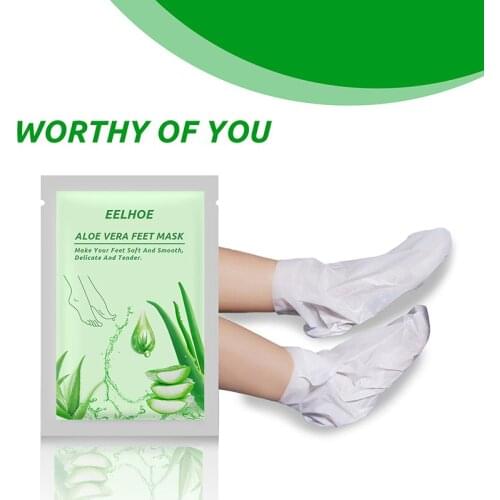 Aloe Vera Foot Mask Peeling for Legs Feet Mask Exfoliating Socks Scrub for Pedicure Anti Crack Heel Remove Skin Foot Patch TSLM1