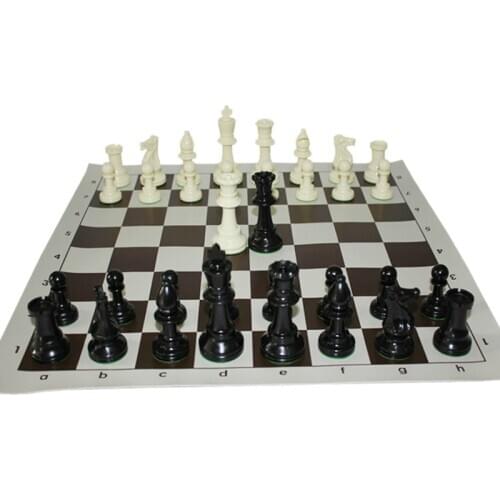 International Standard Chess Game Set Competition King 97mm(3.82inch) Large Plastic Chess Set With Chessboard 4 Rear Game