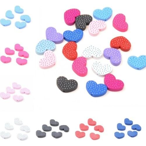 MIAOCHI 30pcs Love Heart Wooden Beads For Jewelry Making Crafts Kids Toys Teething 26*19mm Spacer Beading Beads