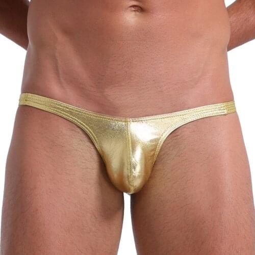 Men Gay Underwear PU Leather Jockstrap Bikini G-string Thong Sexy Underwear Men Erotic Penis Mens Thongs String Homme S-XL