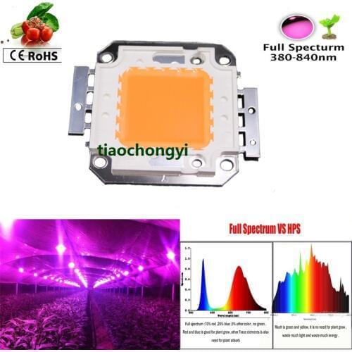 New Hot 100W Full Spectrum380-840nm High Power LED Chip Grow L r hydroponics