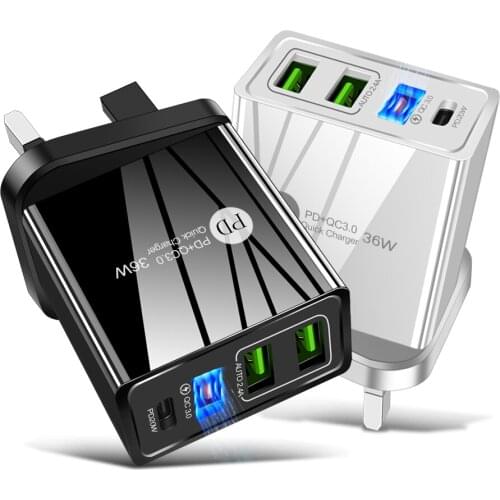 PD 20W Quick Charger Adapter USB QC 3.0 5V 2A Fast Charging For Mobile Phone iPhone 12 Samsung Xiaomi Huawei Tablets EU US UK