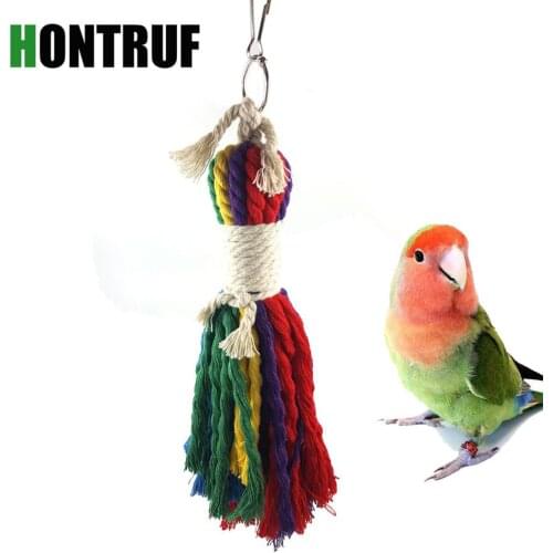 Parrot Cotton Rope Bite Toy Cotton Rope String Bird Toy Large Medium and Small Parrot Toy Cotton Rope Toy Cotton Rope String