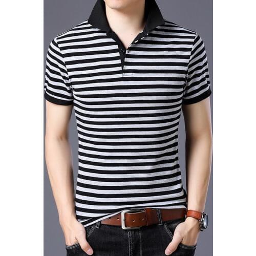 Casual Design Style Brand 95% Cotton Summer Striped POLO SHIRT Short Sleeves MenS Fashion Plus Size M-5XL 6XL Tops Tees Clothes