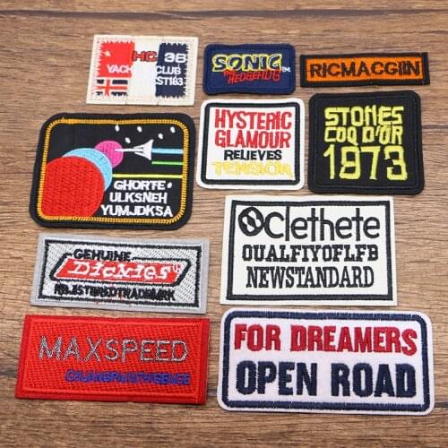 Rectangle Flag Interstellar Flight Alphabet Icon Embroidery Applique Patches For Clothing DIY Sew up Badges on the Backpack