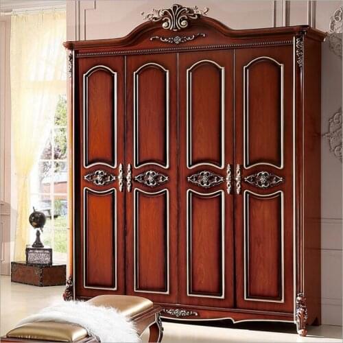 Four door wardrobe Antique European whole wardrobe French rural furniture wardrobe p10242