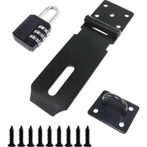 Stainless Steel Heavy-Duty Code Lock Hasp, 4 Digit Code Lock, Used for Storage Cabinets, Sheds and Various Doors and Windows