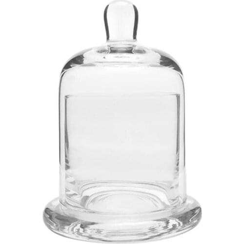 1 Set Glass Candle Cup Home Candlestick Wedding Candleholder Candle Holder Wax Cup With Clock Cover For Household Christmas