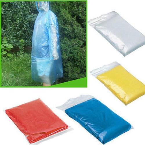 1PCS Raincoat Disposable Adult Emergency Waterproof Rain Coat Poncho Hiking Camping Hood Random Delivery Travel Raincoats #007