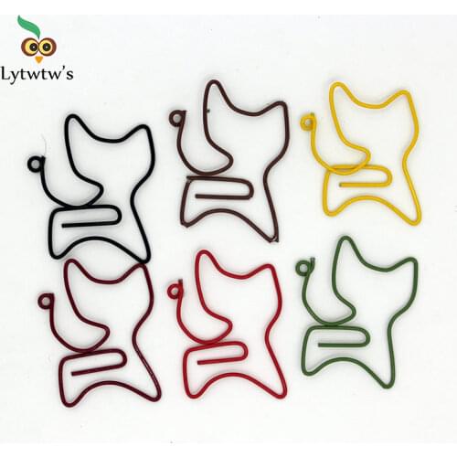 12 Pieces Lytwtws Cartoon Animal Kitten Interest Paper Clip Office Bookmark School Supplies Paper Clip Gift