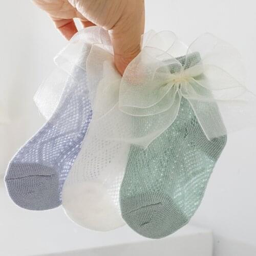 3 Pairs/Lot Childrens Socks Net Gauze Mesh Boat Socks Baby Summer Socks Thin Cotton Girls Baby Socks Newborn Breathable Socks