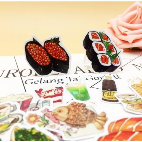 45pcs Japanese food Sushi Sticker Self-made Scrapbooking Decorative Sticker decoration /waterproof paper stickers